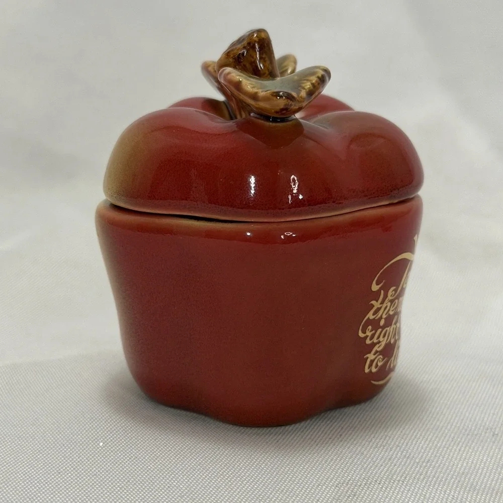 Christian Apple Trinket Box Candle Holder Faith Decor Teacher Gift‎ Apple Jar